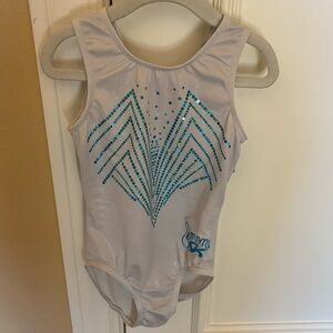 GK by Simone Biles Girls' Silver and Teal Leotard